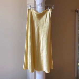 Yellow silk Zara skirt